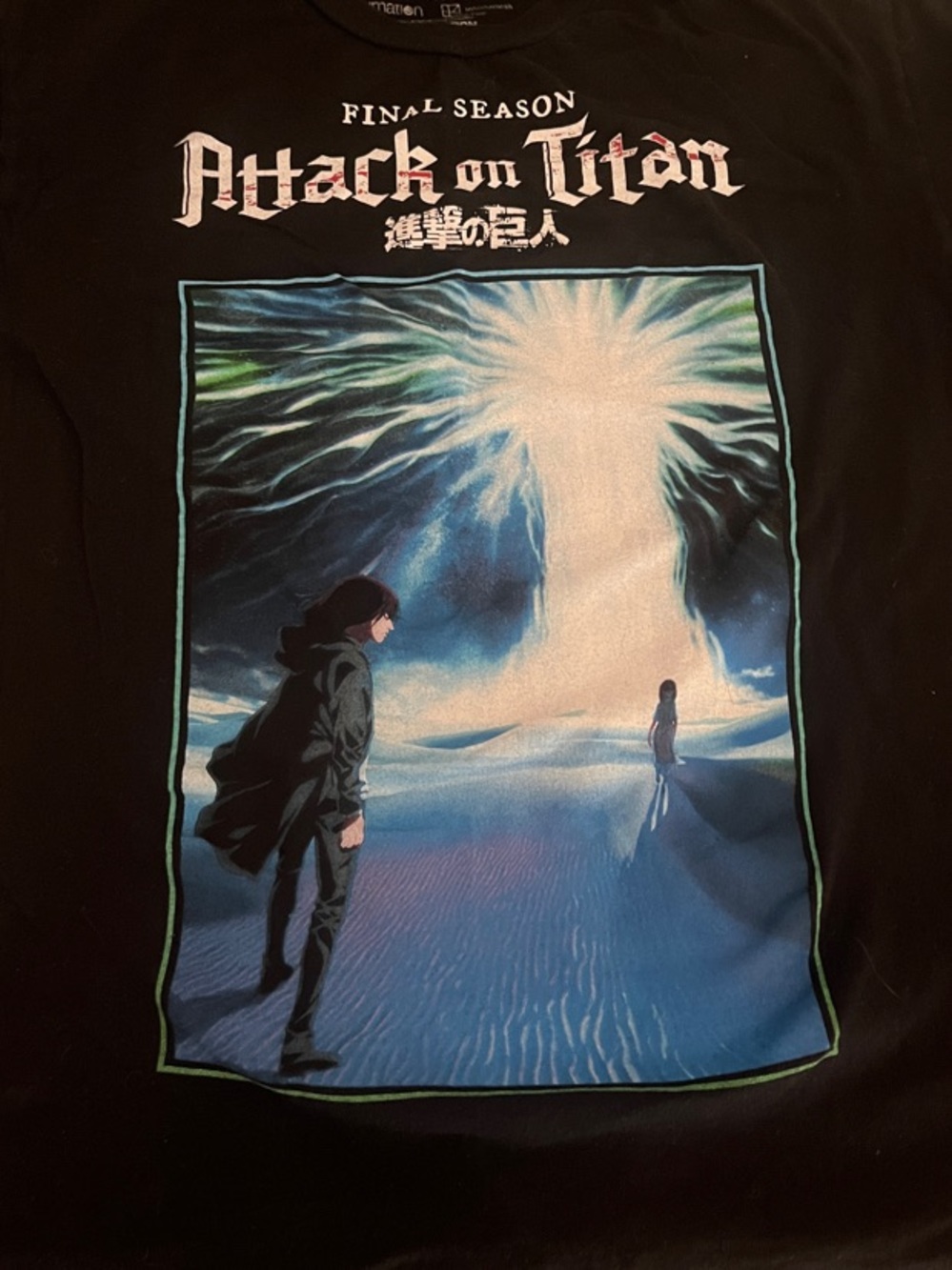 Ripple Junction Black Attack on Titan Final Season Graphic Tee - Blue, White
